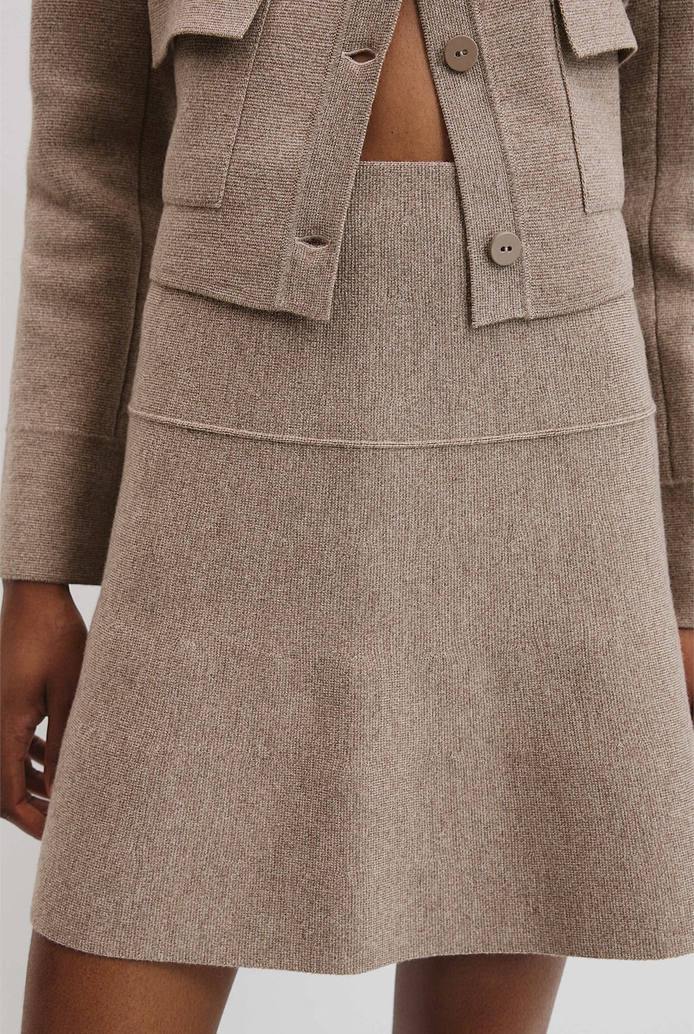 Compact Wool Mini Skirt