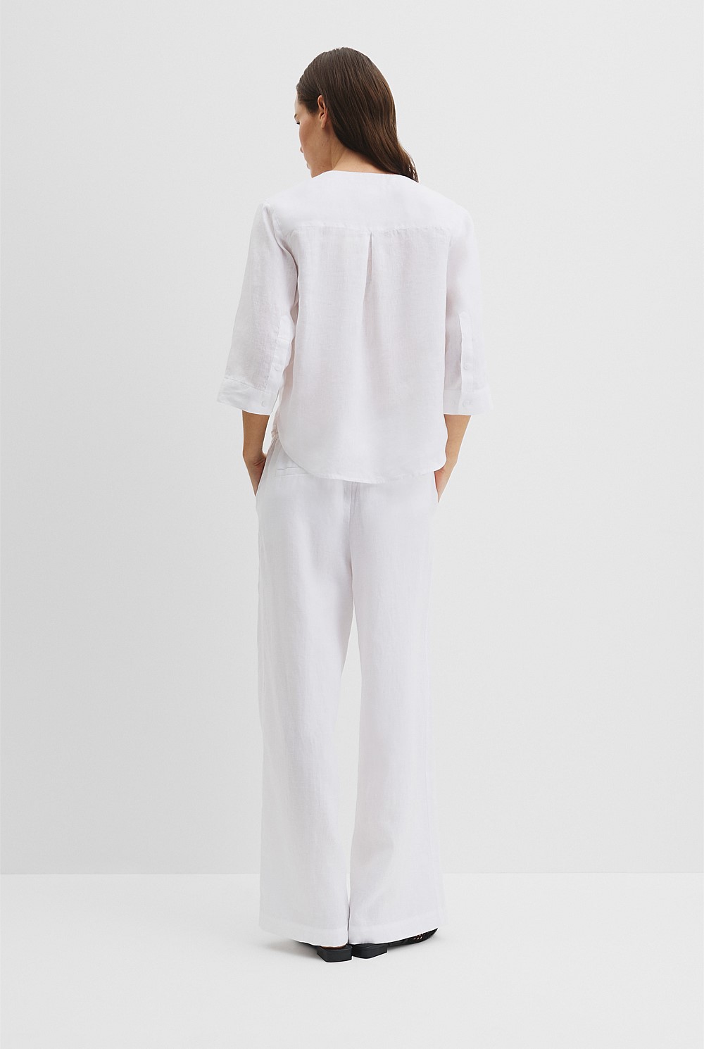 Organically Grown Cotton Crop Sleeve Linen Shirt