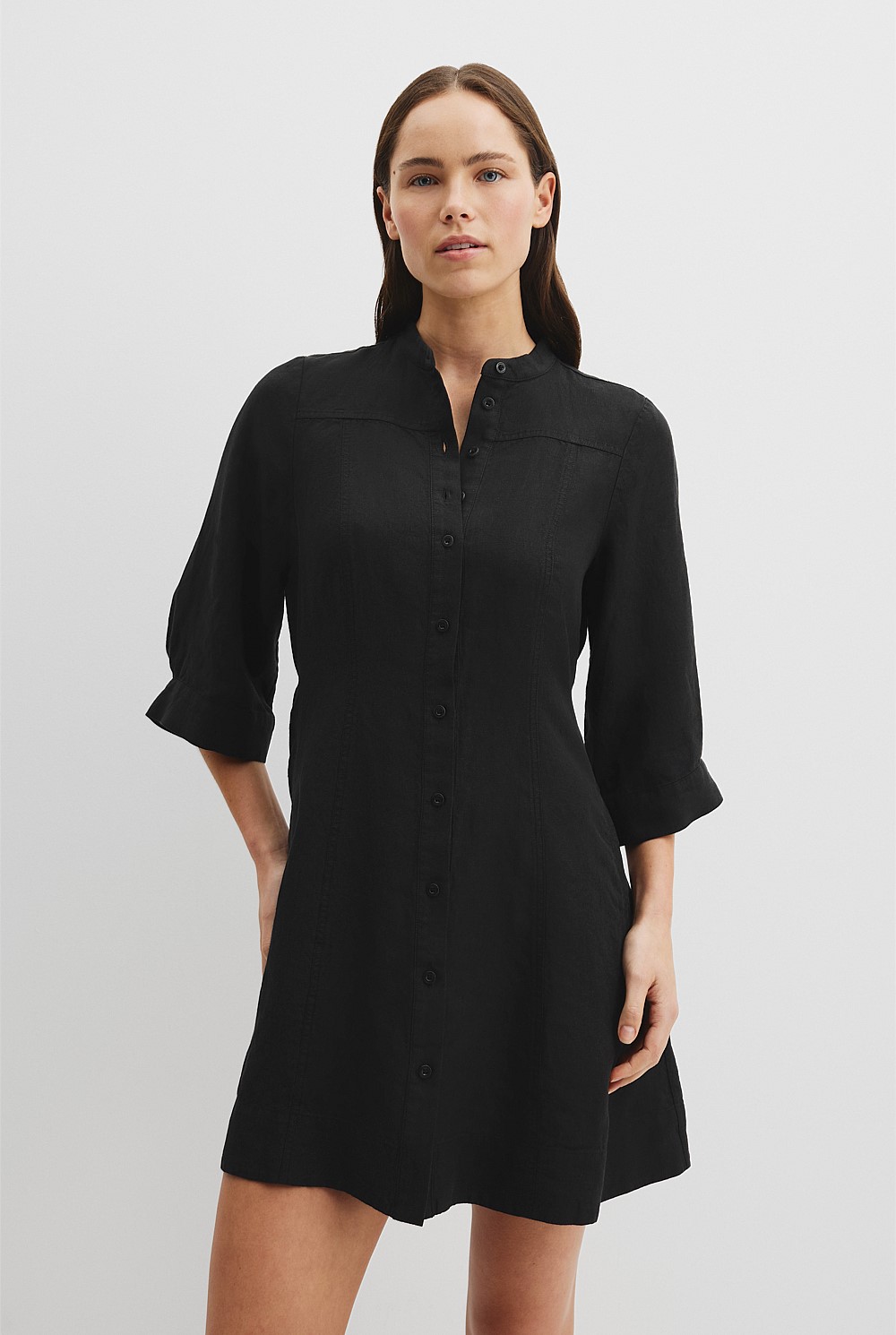 Linen Shirt Mini Dress