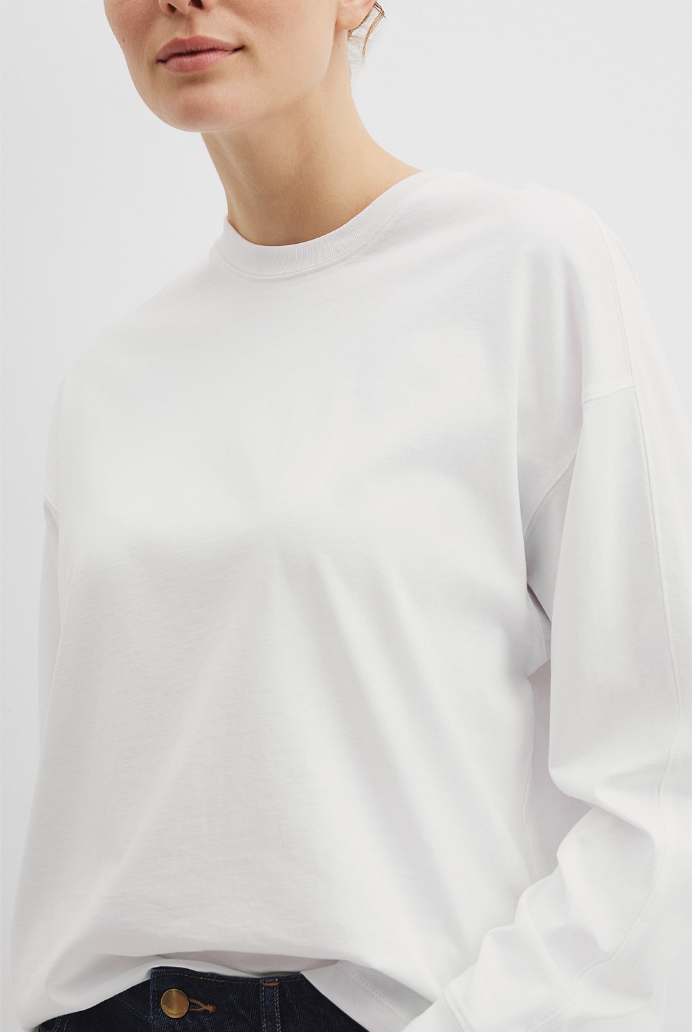 Cotton Long Sleeve Relaxed T-Shirt