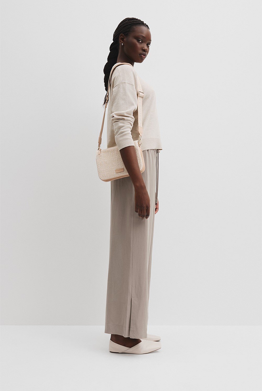 Woven Tri Crossbody Bag