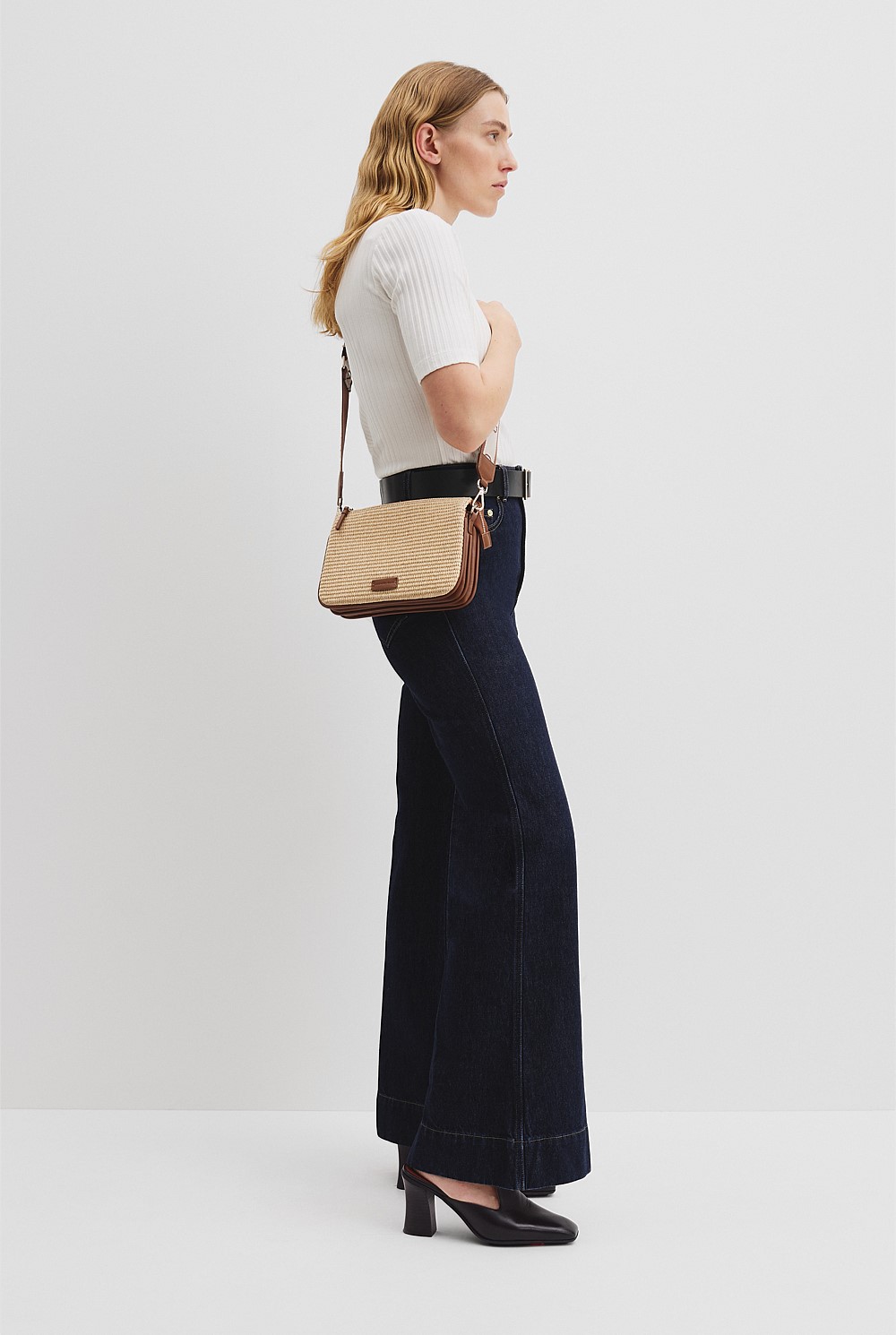 Woven Tri Crossbody Bag