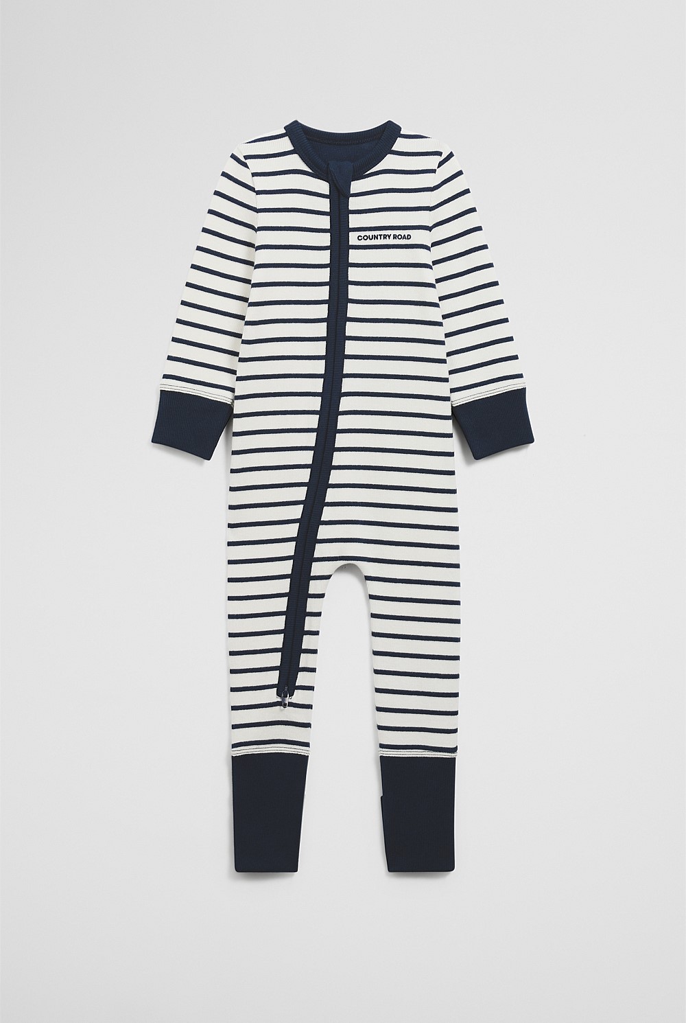 Organically Grown Cotton Stripe Rib Jumpsuit