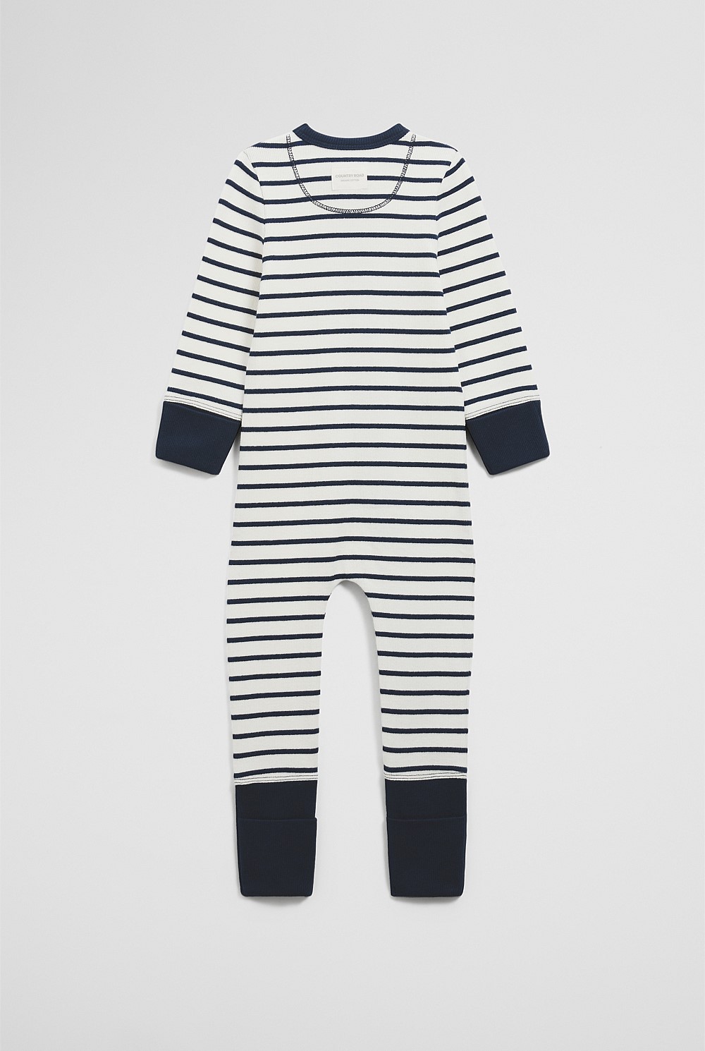 Organically Grown Cotton Stripe Rib Jumpsuit