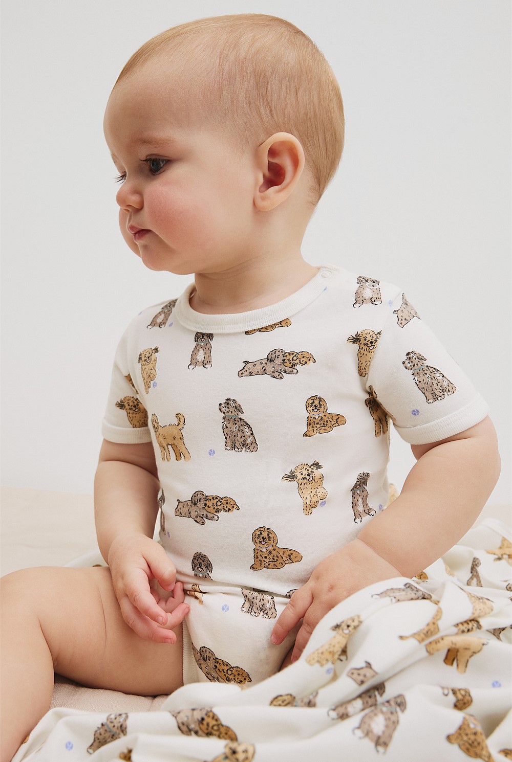 Organically Grown Cotton Dog Print Bodysuit