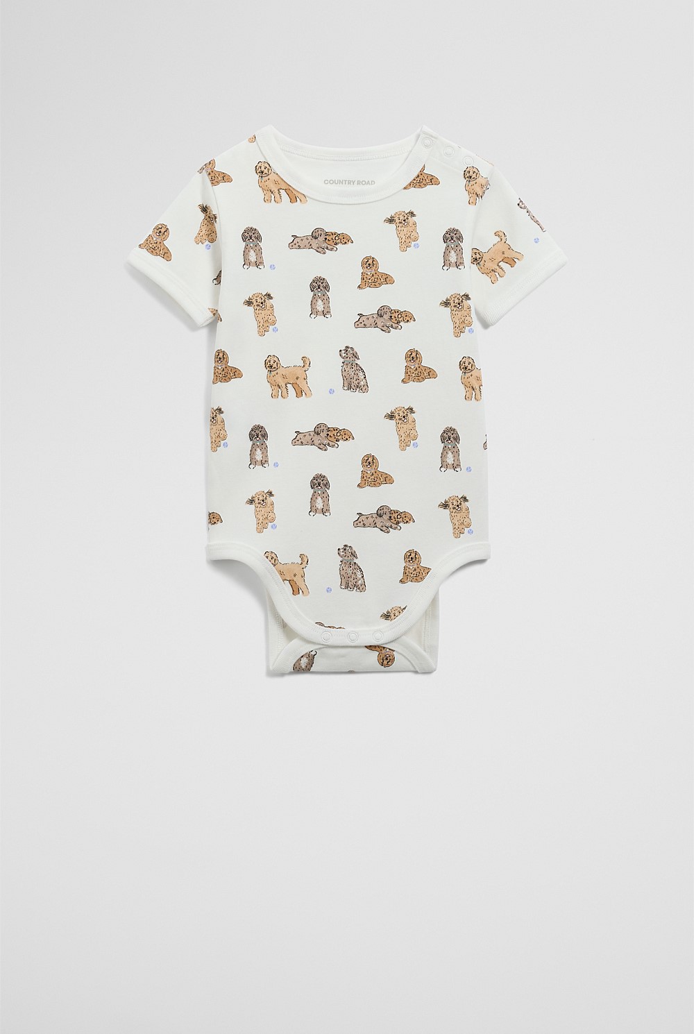 Organically Grown Cotton Dog Print Bodysuit