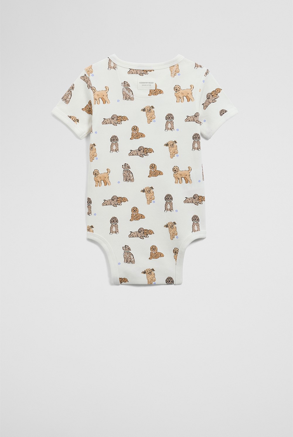 Organically Grown Cotton Dog Print Bodysuit