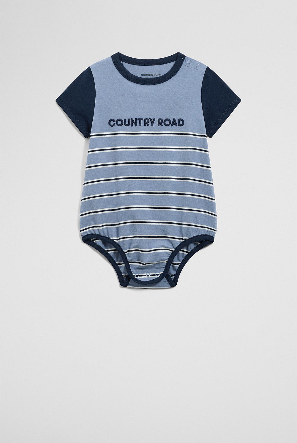 Organically Grown Cotton Stripe Logo T-Shirt Bodysuit