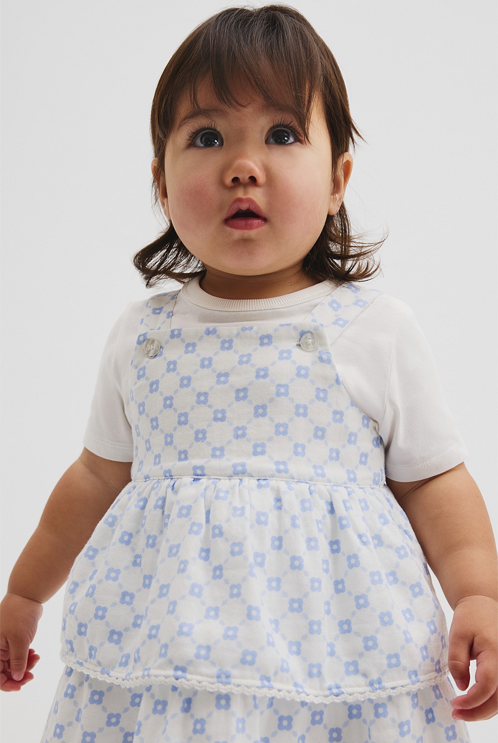 Organically Grown Cotton Tiered Romper Dress