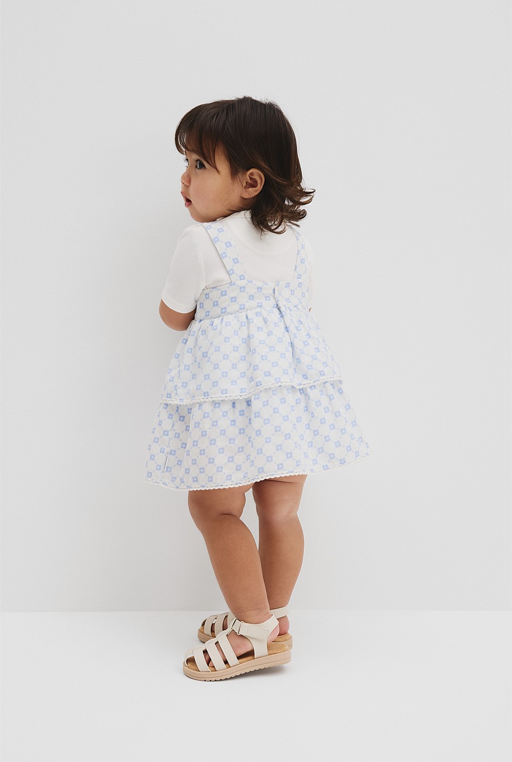 Organically Grown Cotton Tiered Romper Dress
