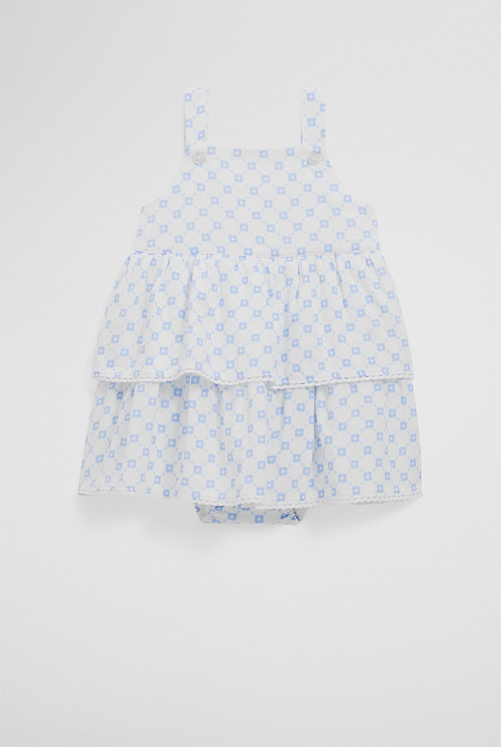 Organically Grown Cotton Tiered Romper Dress
