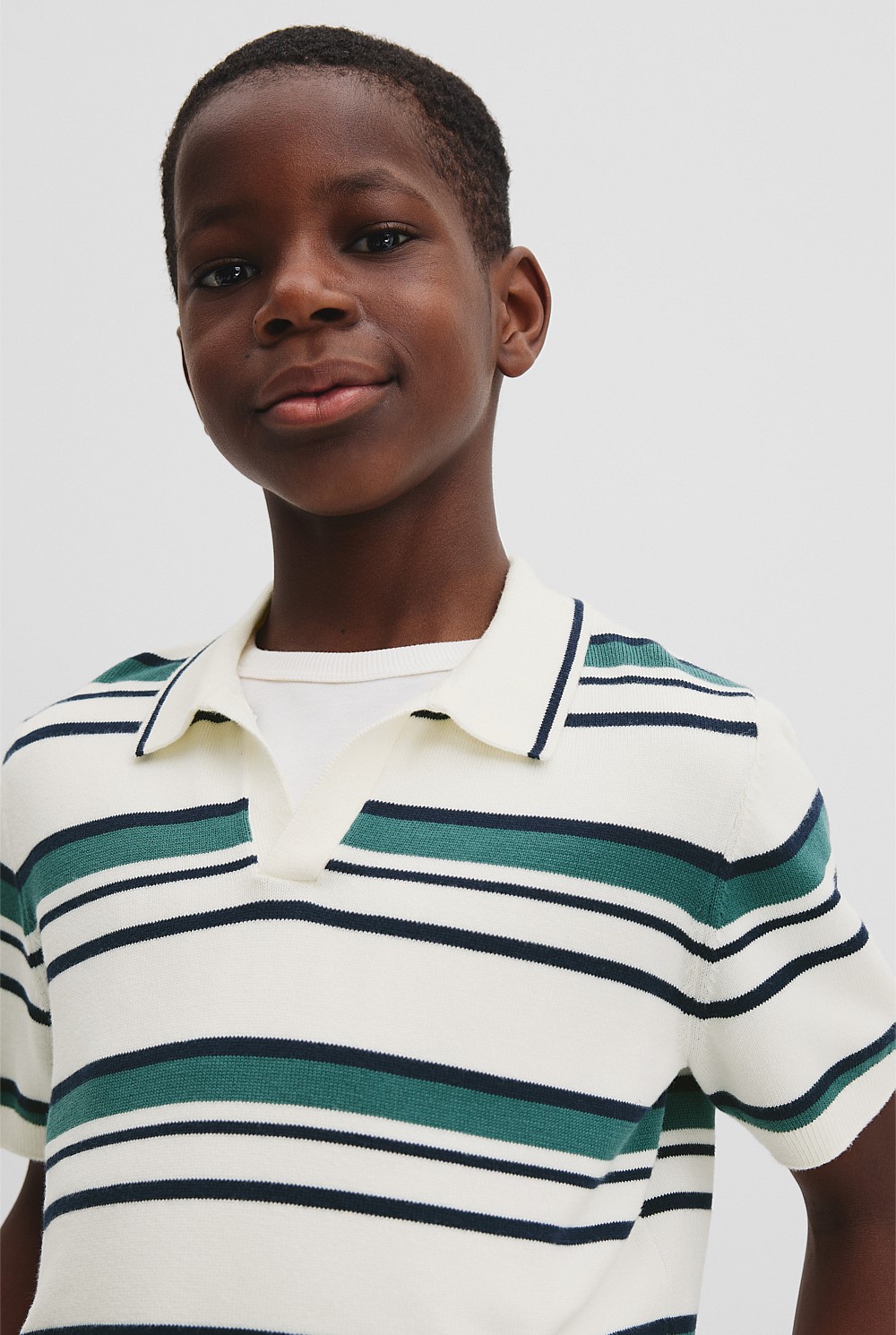 Stripe Knit Polo