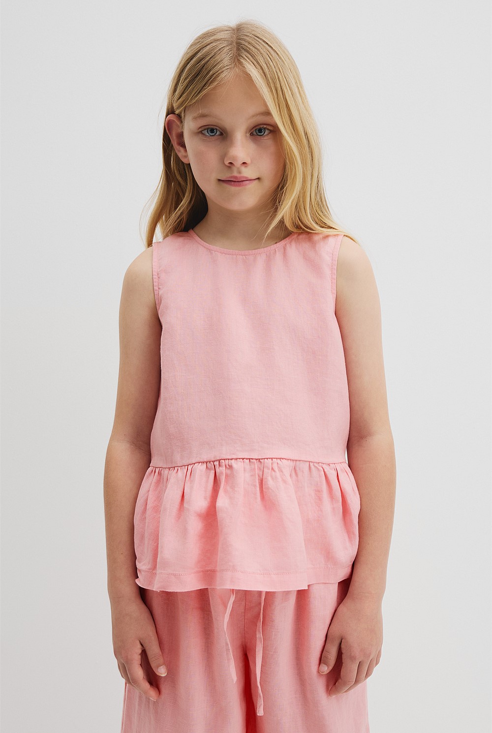 Organically Grown Linen Linen Ruffle Top