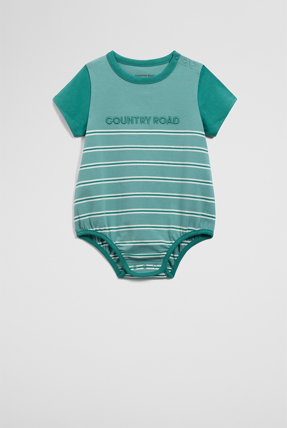 Organically Grown Cotton Stripe Logo T-Shirt Bodysuit