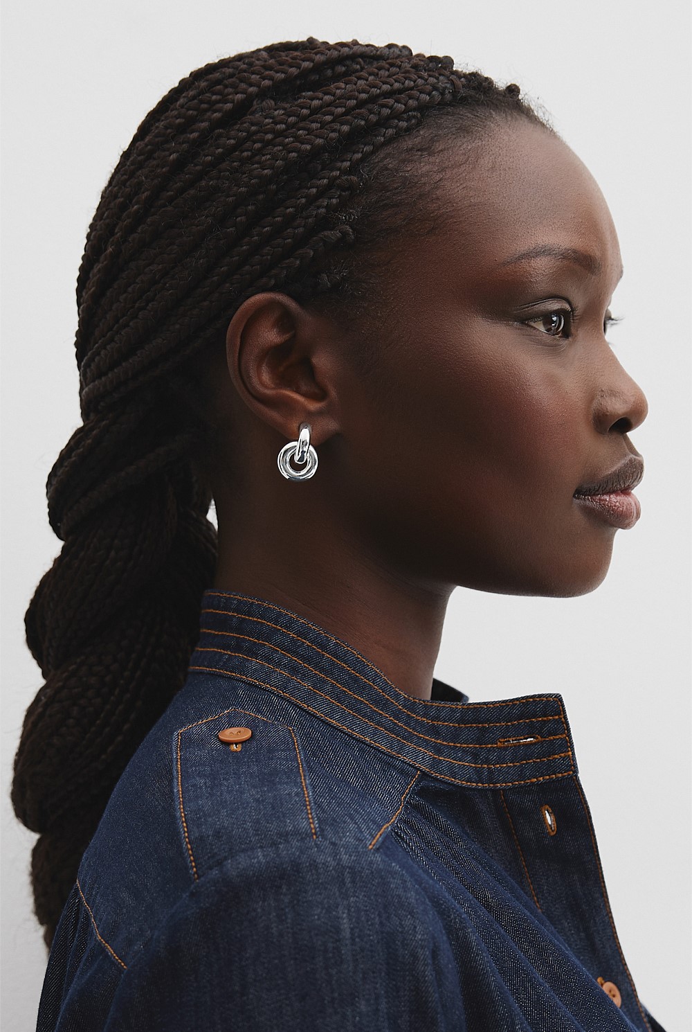 Chunky Hoop Stud Earring