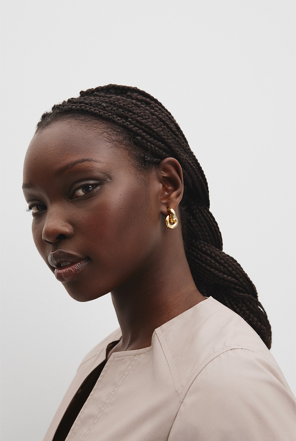 Chunky Hoop Stud Earring