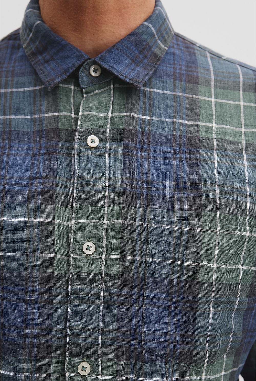 Regular Fit Organically Grown Linen Checked Shirt