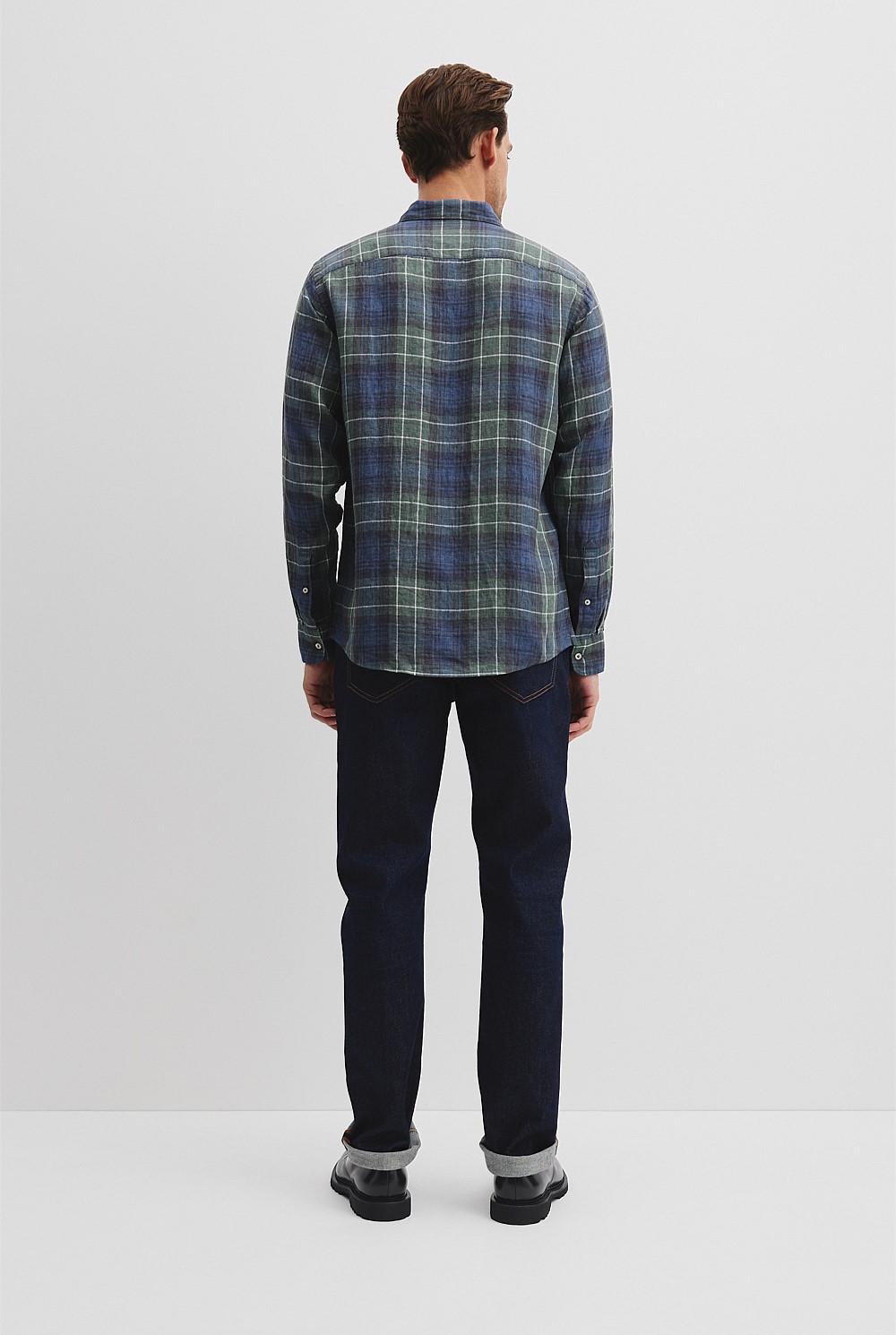 Regular Fit Organically Grown Linen Checked Shirt