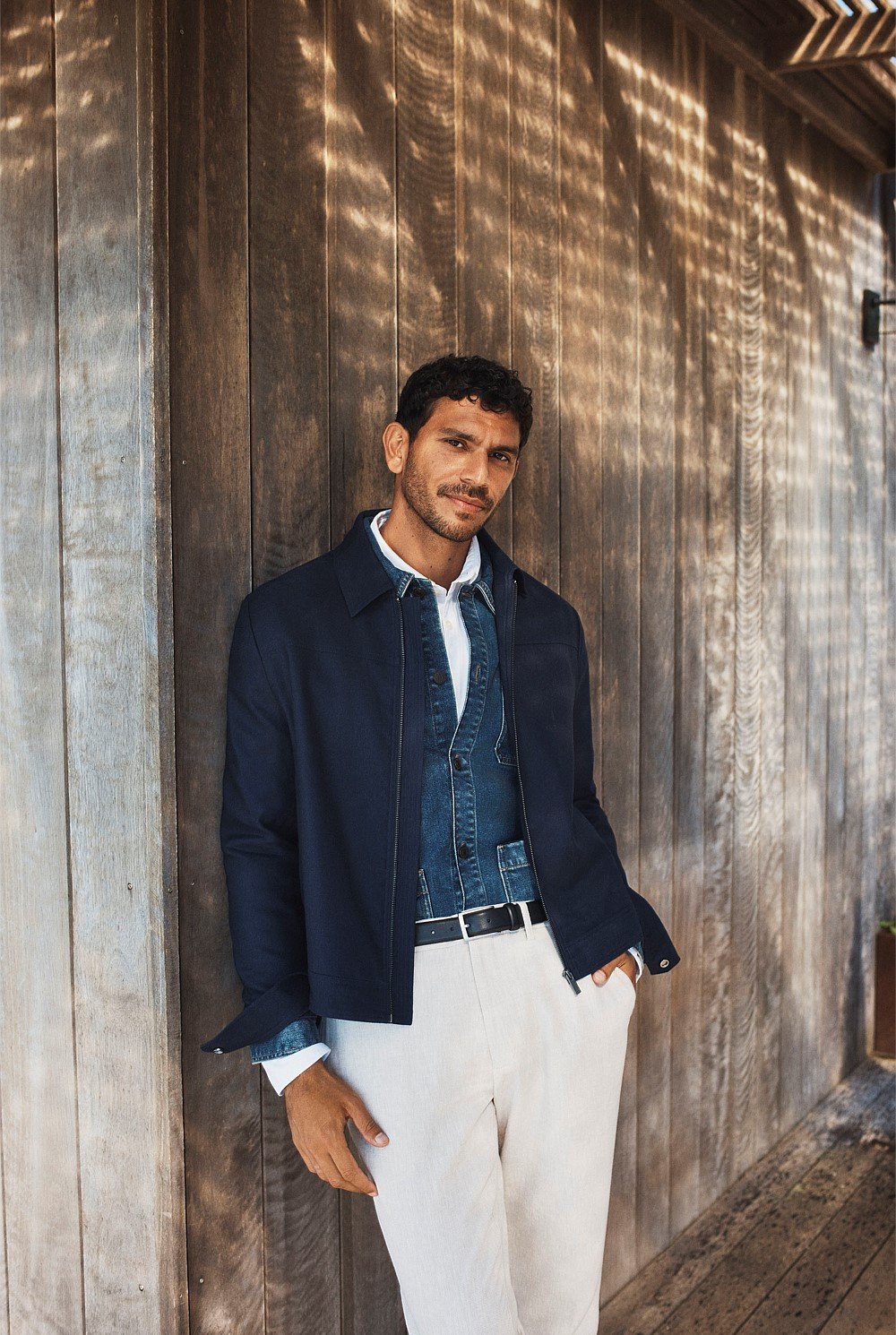 Cotton Linen Zip Through Jacket