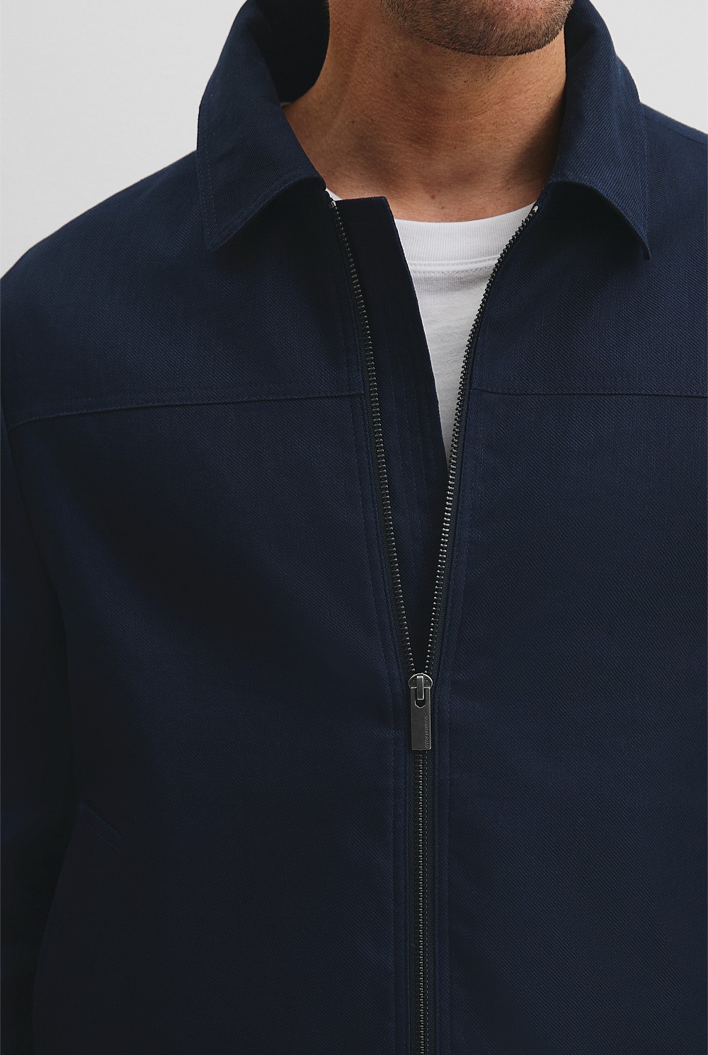Cotton Linen Zip Through Jacket