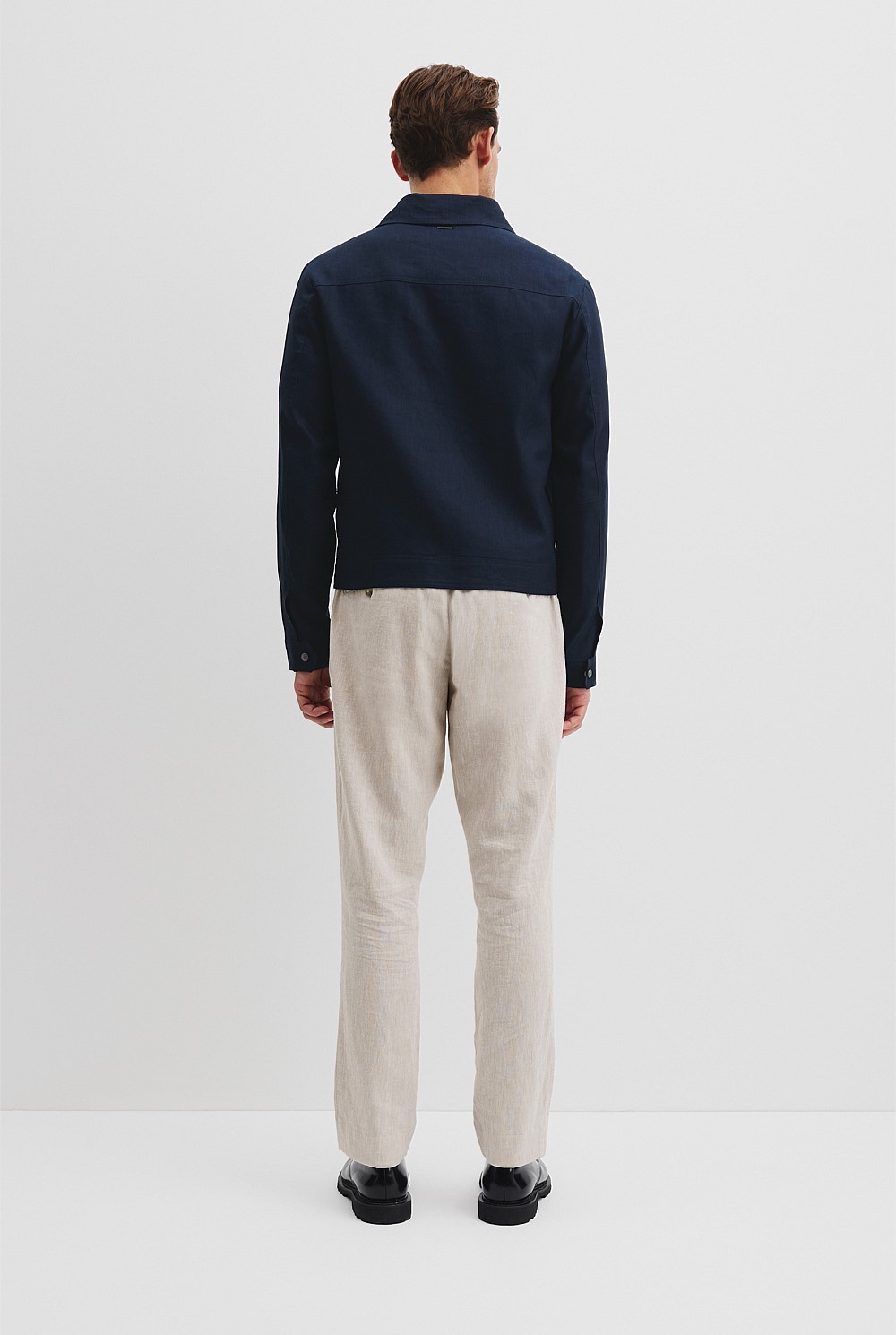 Cotton Linen Zip Through Jacket