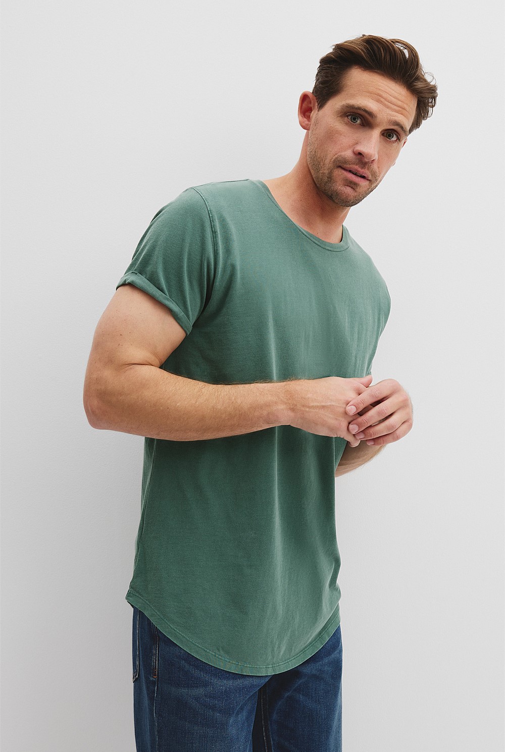 Australian Cotton Longline Garment Dye T-Shirt