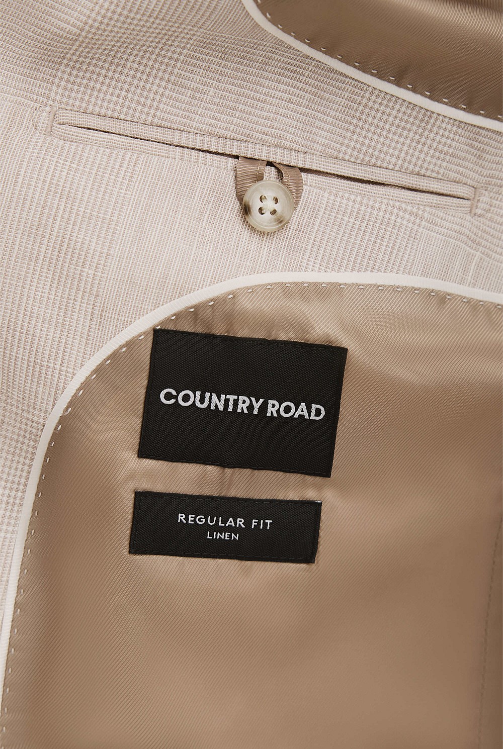 Regular Fit Linen Single Breasted Check Jacket