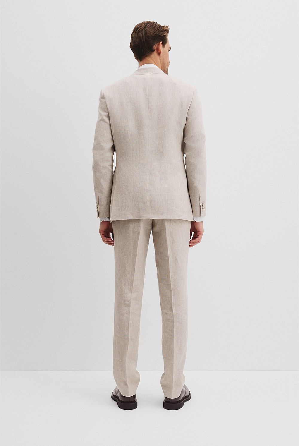 Regular Fit Linen Single Breasted Check Jacket