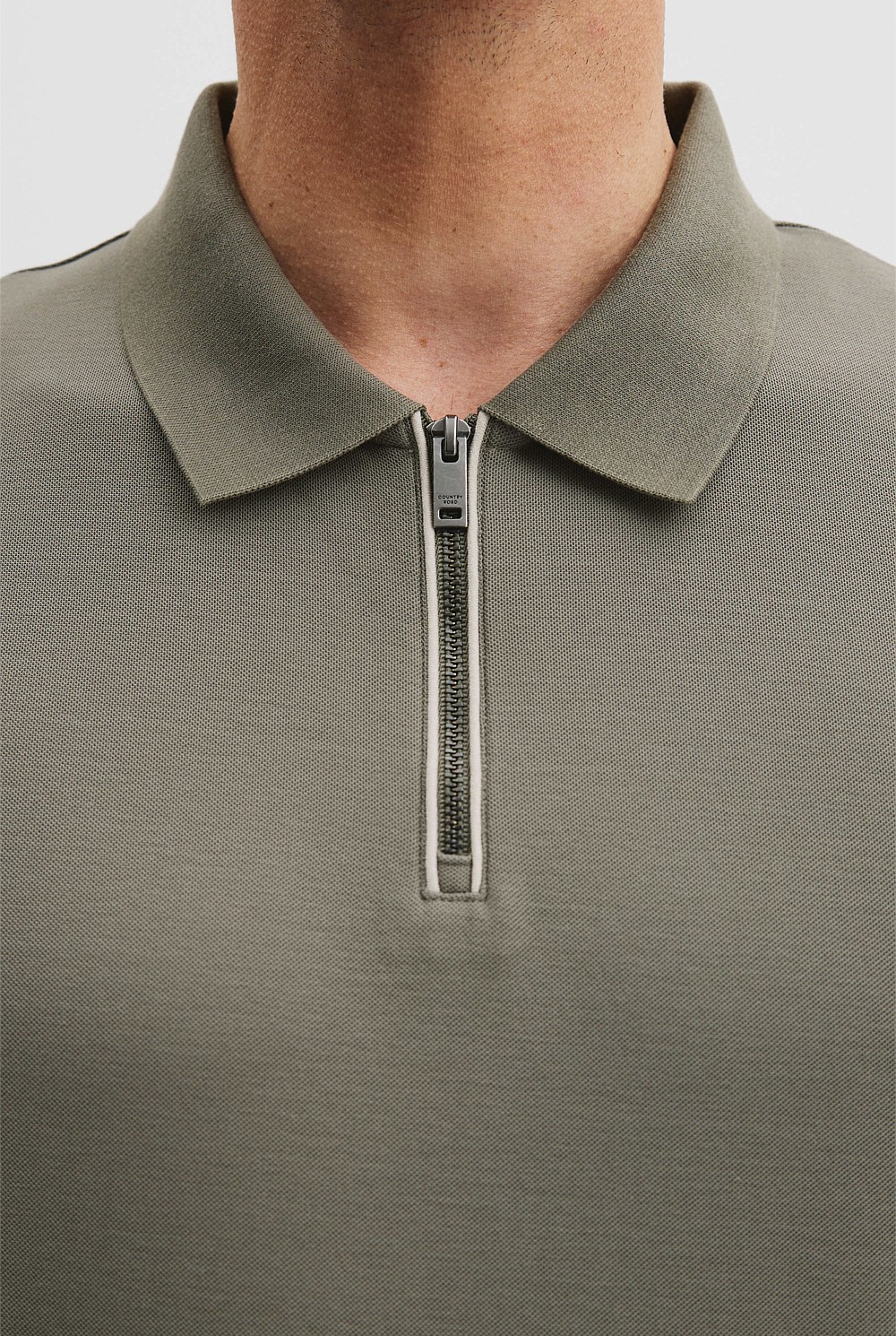 Australian Cotton Mercerised Pique Zip Polo