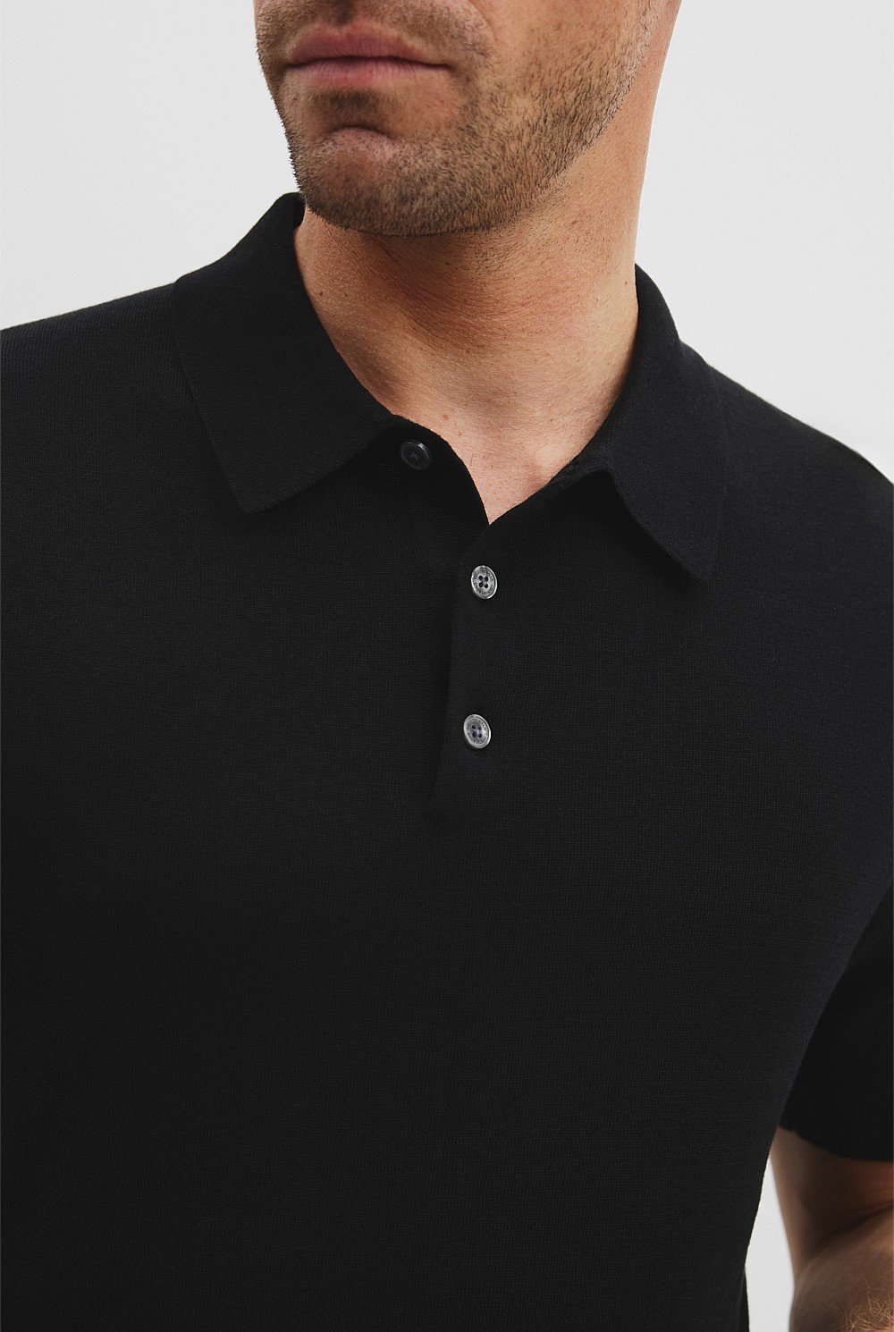 Australian Cotton Blend Silk Button Polo
