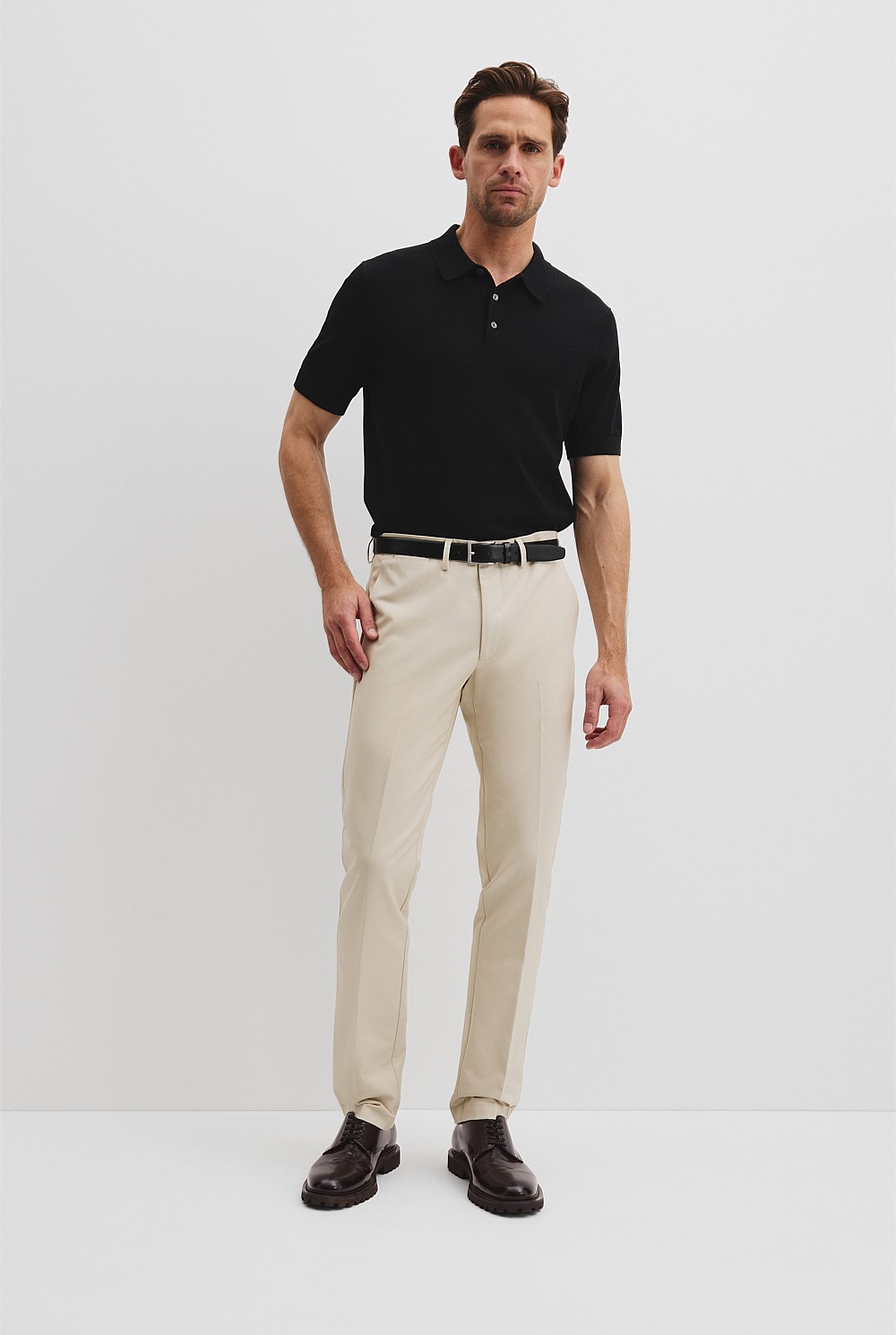 Australian Cotton Blend Silk Button Polo