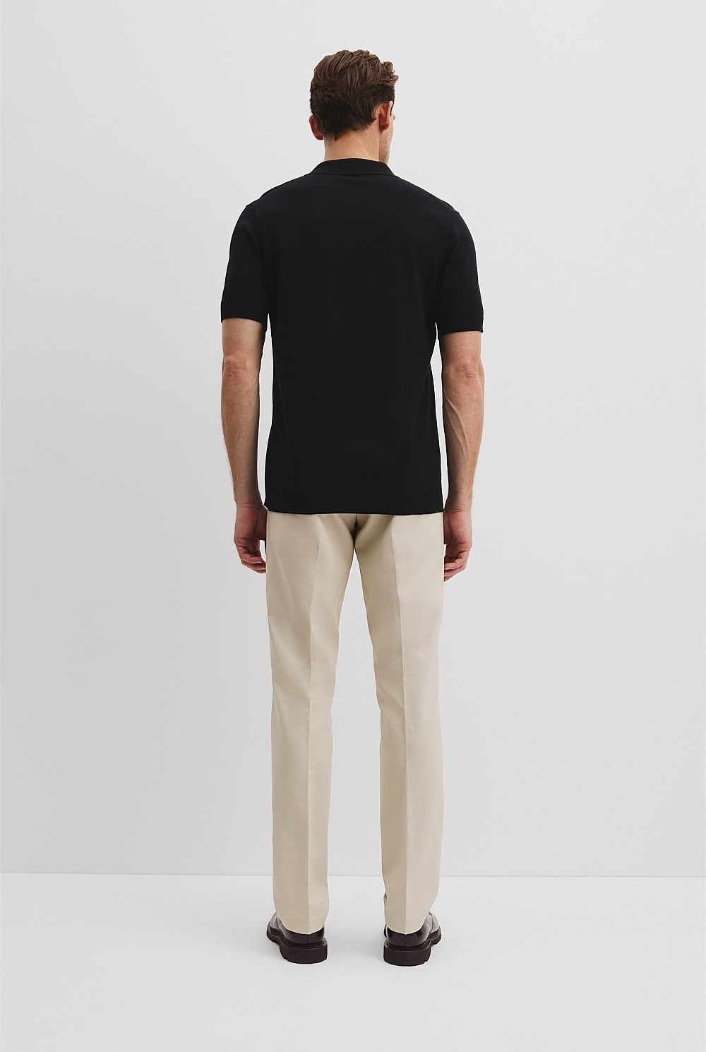 Australian Cotton Blend Silk Button Polo