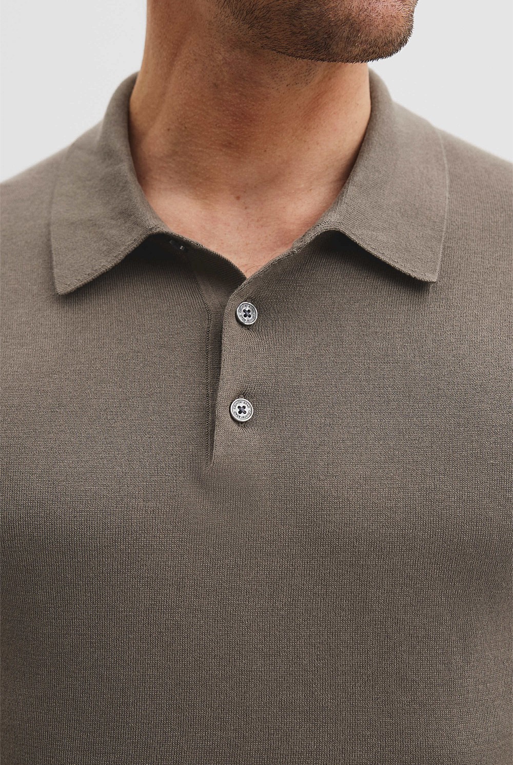 Australian Cotton Blend Silk Button Polo