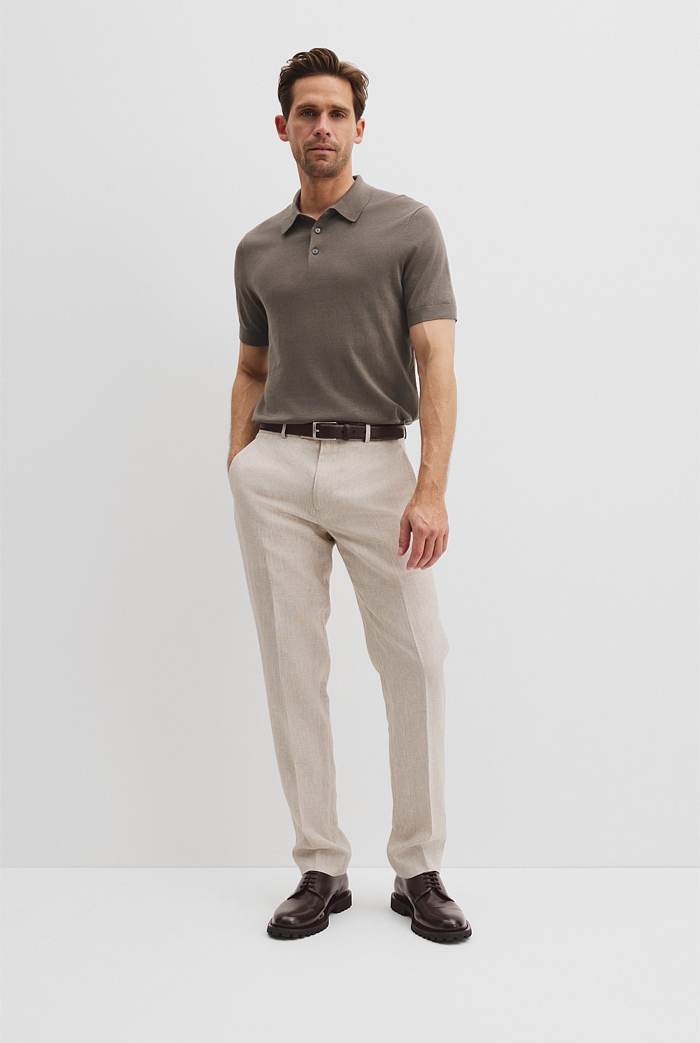 Australian Cotton Blend Silk Button Polo