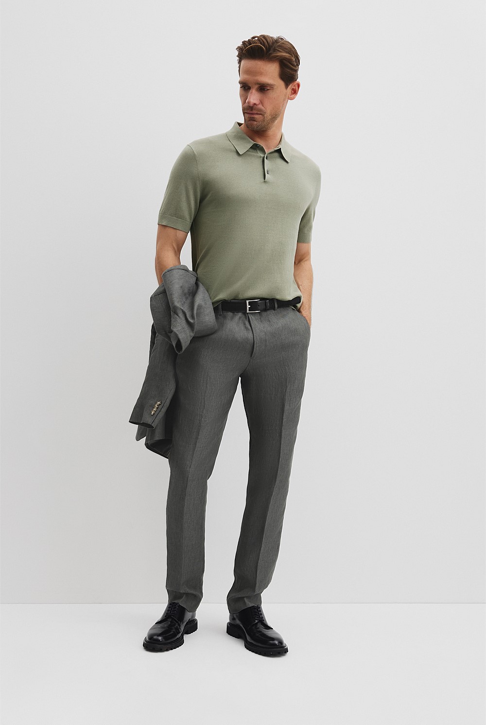 Australian Cotton Blend Silk Button Polo