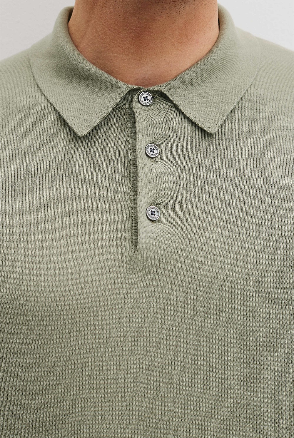 Australian Cotton Blend Silk Button Polo