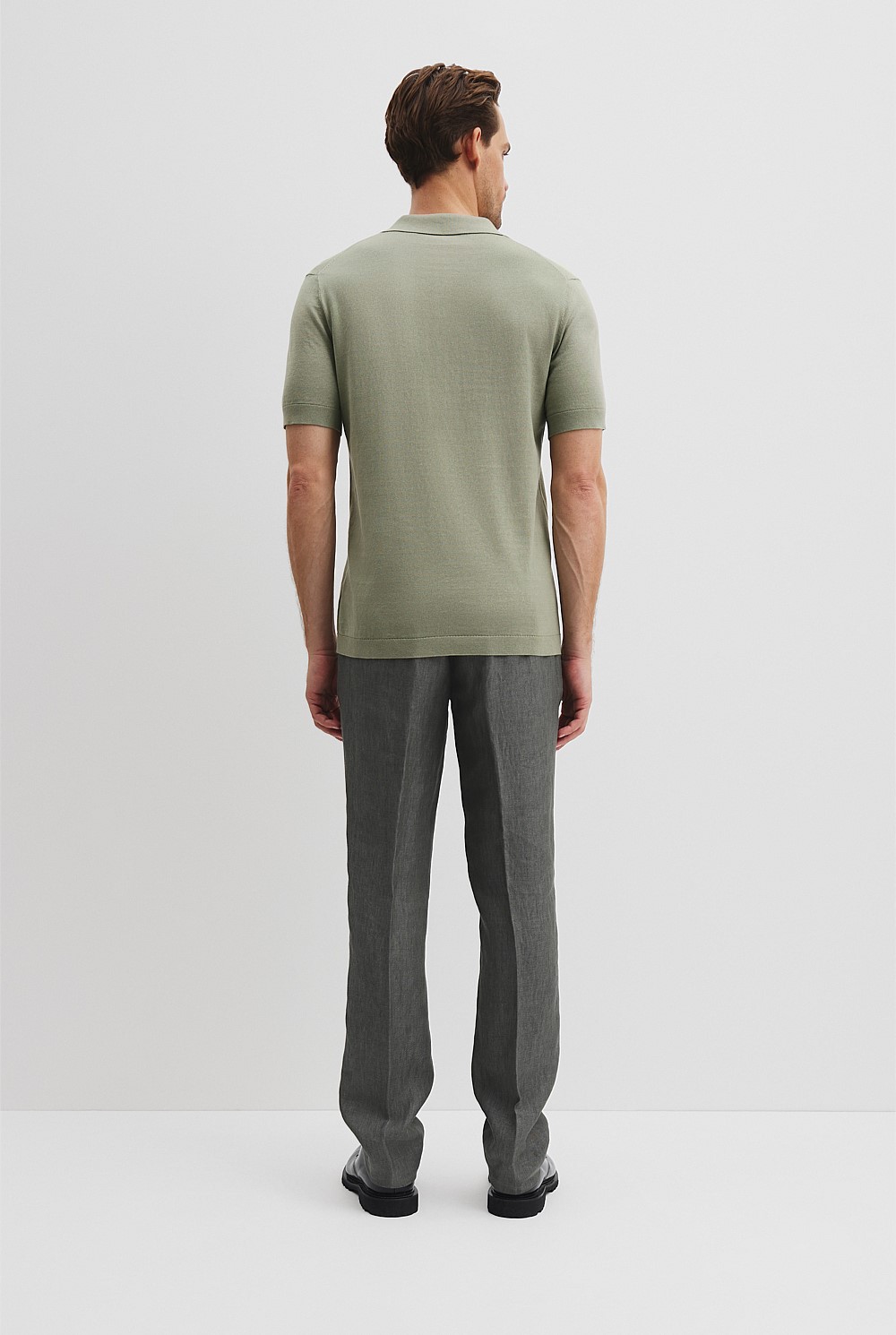 Australian Cotton Blend Silk Button Polo