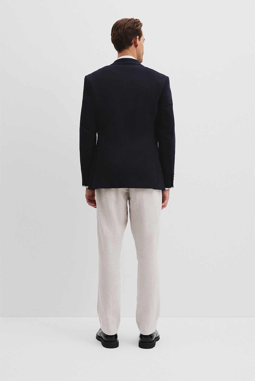 Regular Textured Wool Stretch Blazer