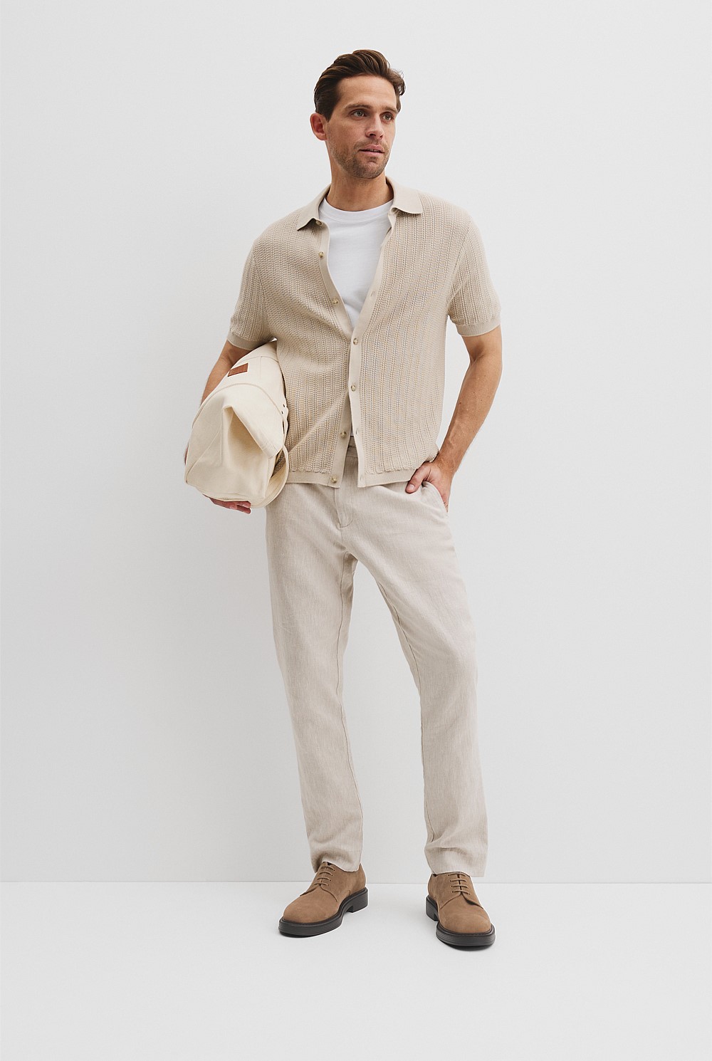 Australian Cotton Short Sleeve Textured Knit Shirt