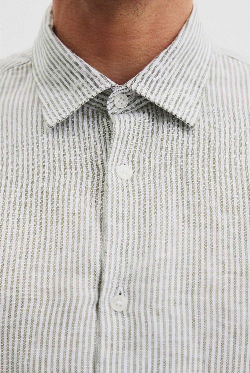 Regular Fit Organically Grown Linen Stripe Shirt