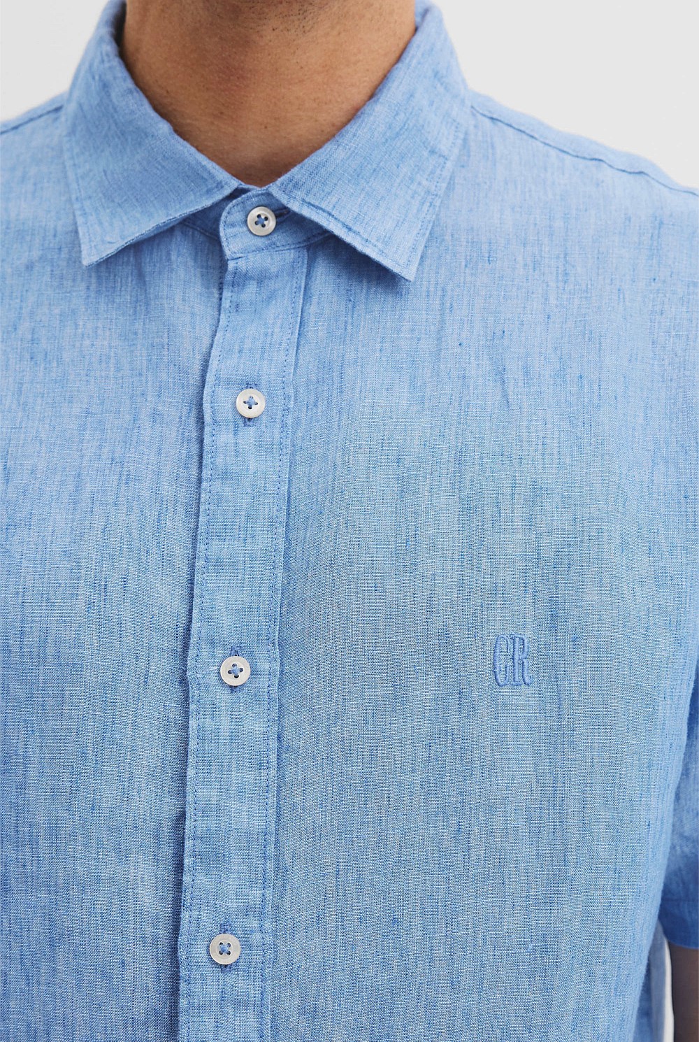 Regular Fit Organically Grown Delave Linen Short Sleeve Shirt