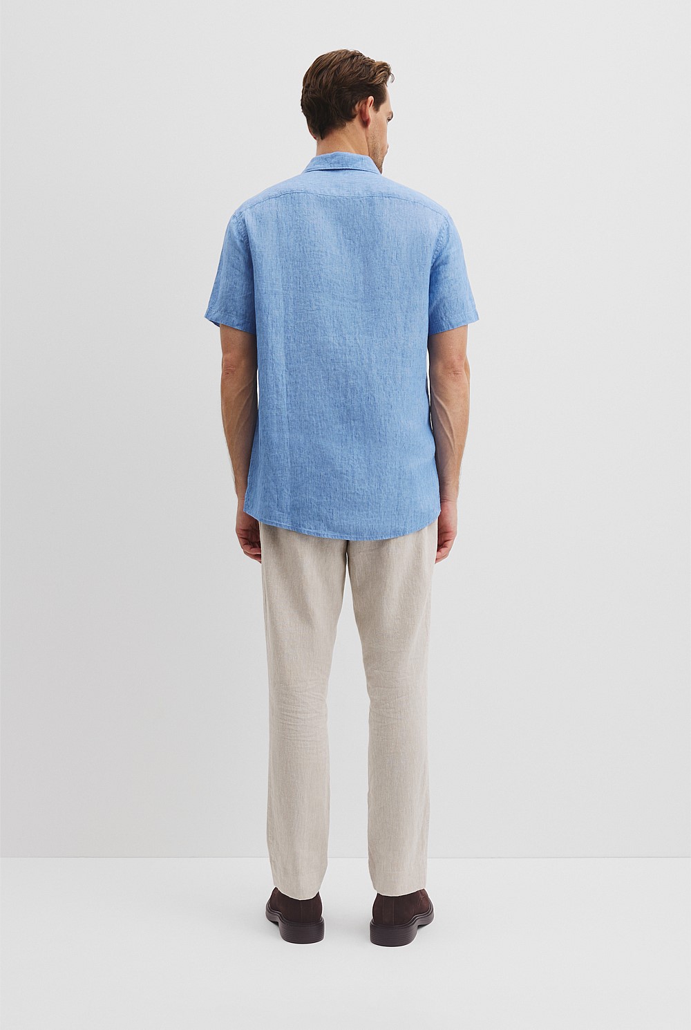 Regular Fit Organically Grown Delave Linen Short Sleeve Shirt