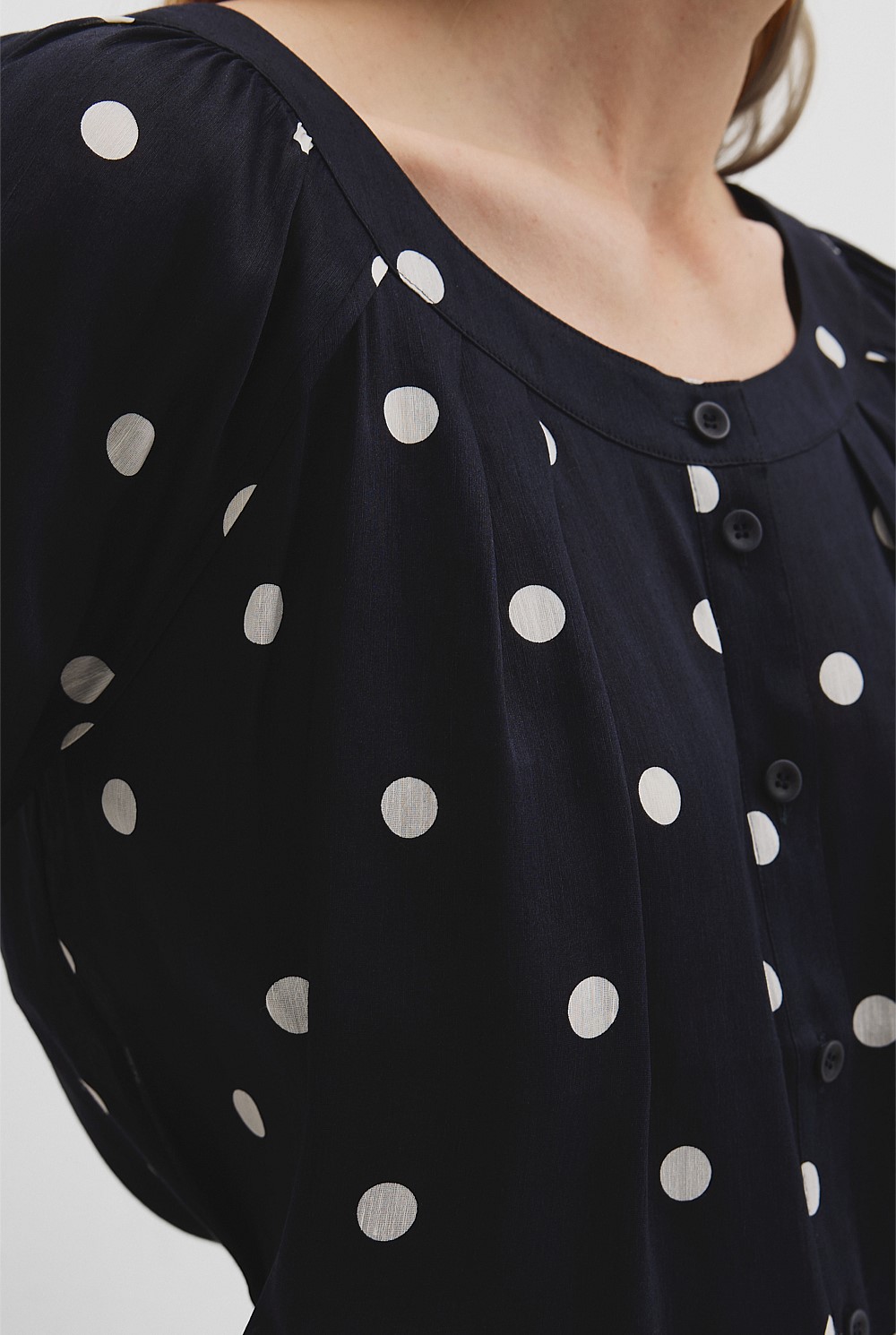 Spot Print Soft Blouse