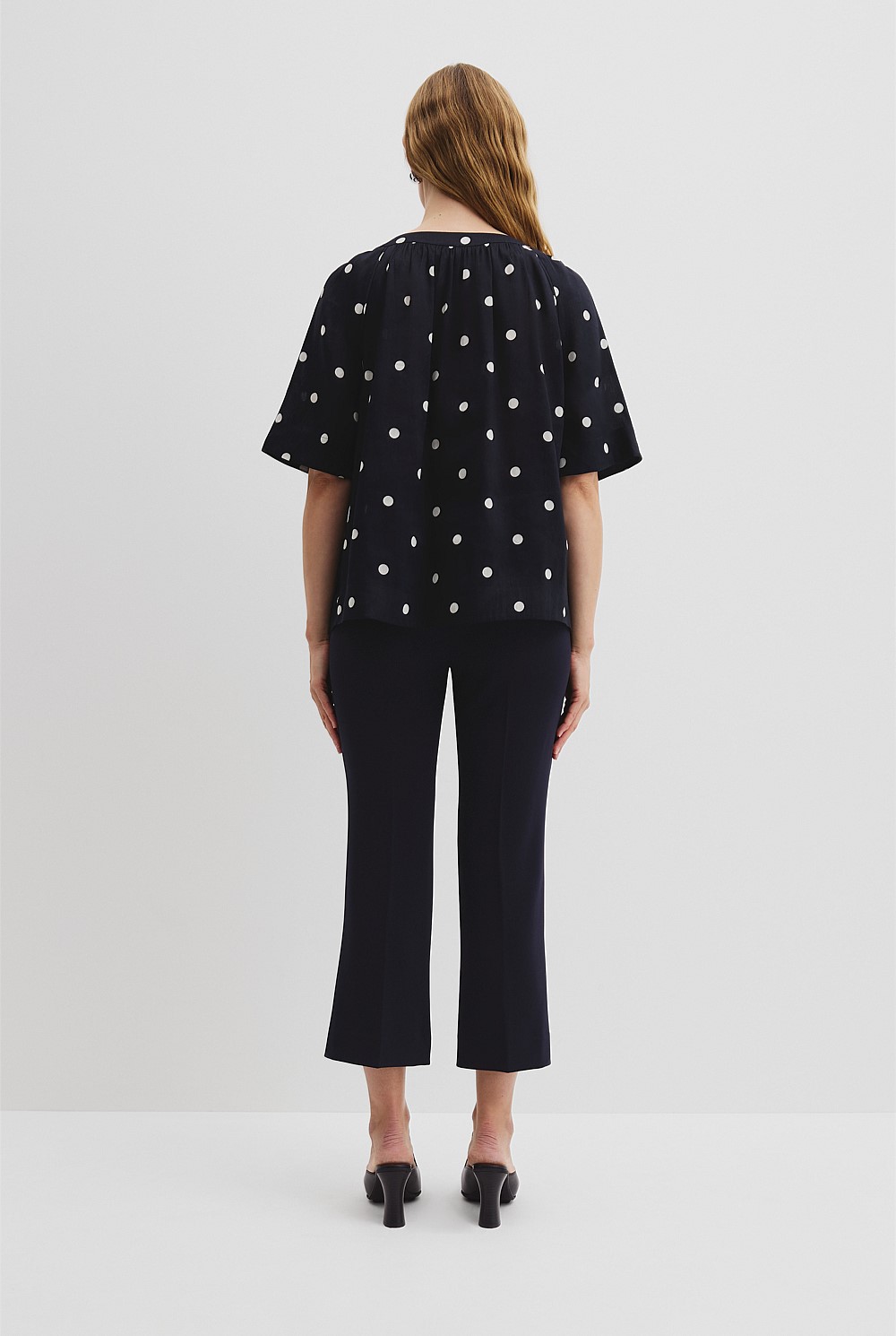 Spot Print Soft Blouse