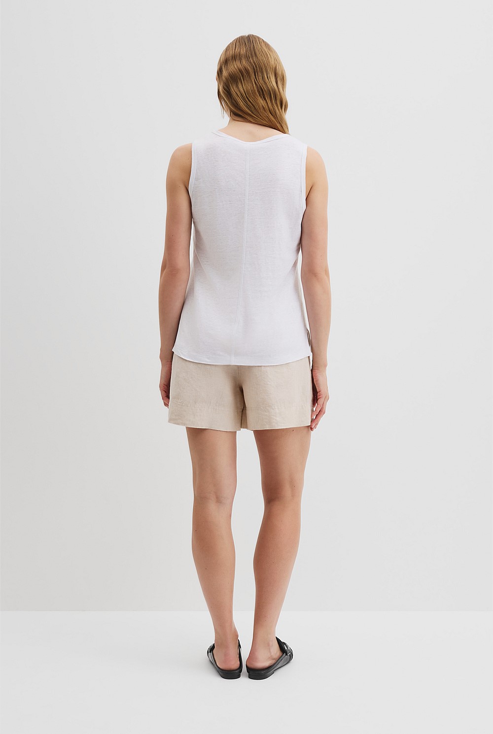 Linen Scoop Neck Tank