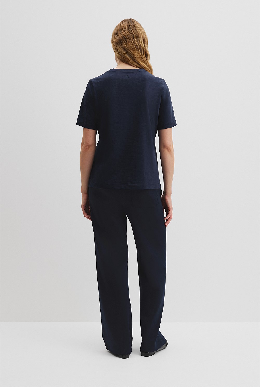 Australian Good Earth Cotton Short Sleeve V-Neck T-Shirt