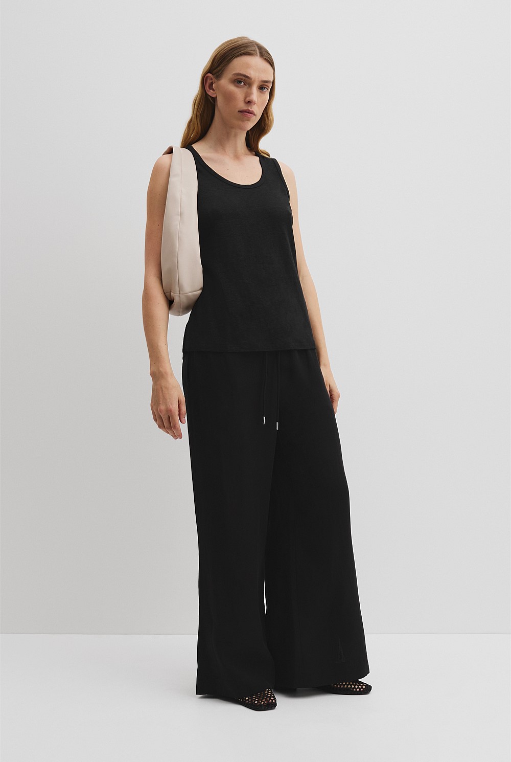 Linen Scoop Neck Tank