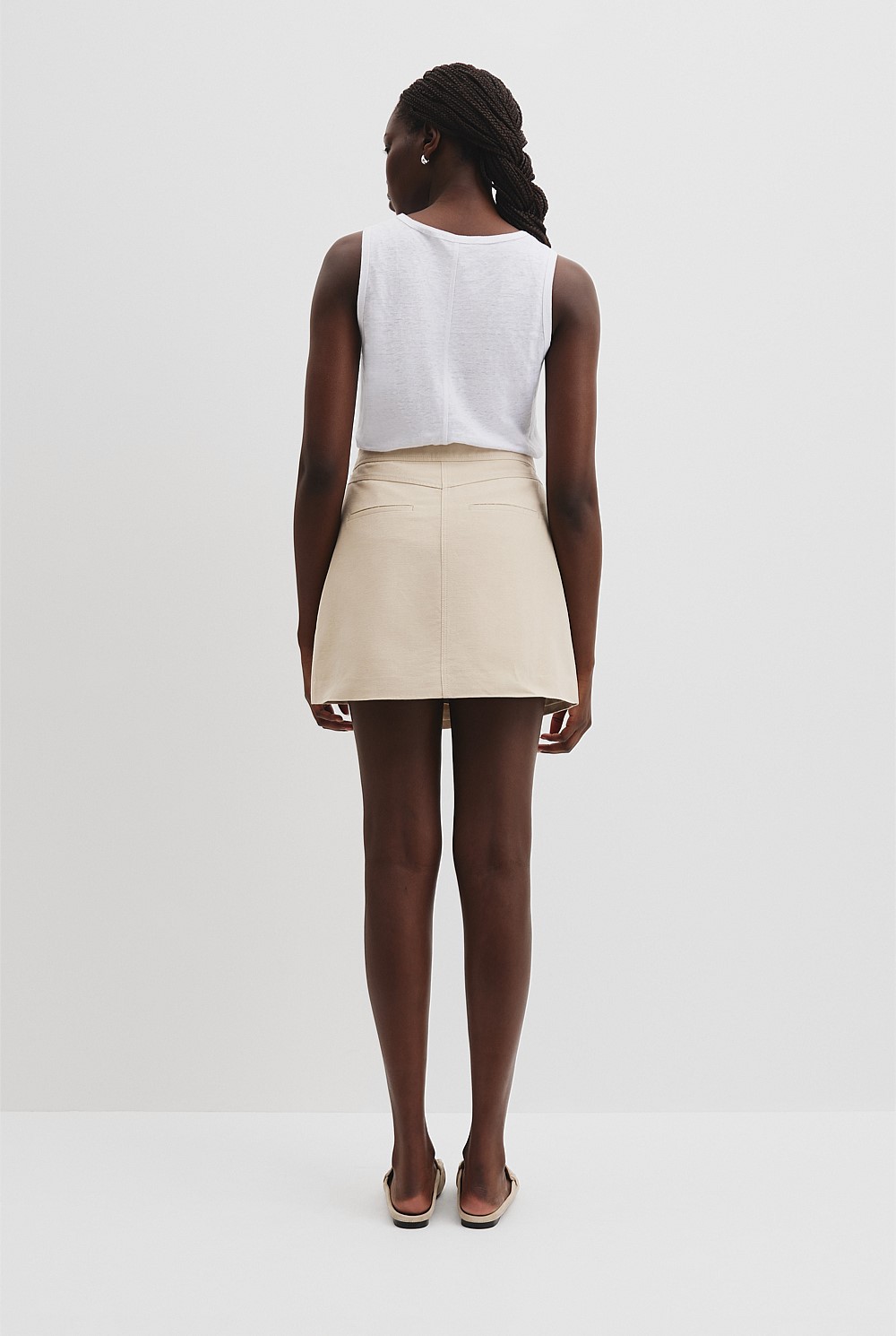Cotton Wrap Mini Skirt