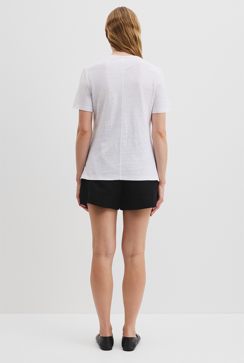 Linen Scoop Neck T-Shirt