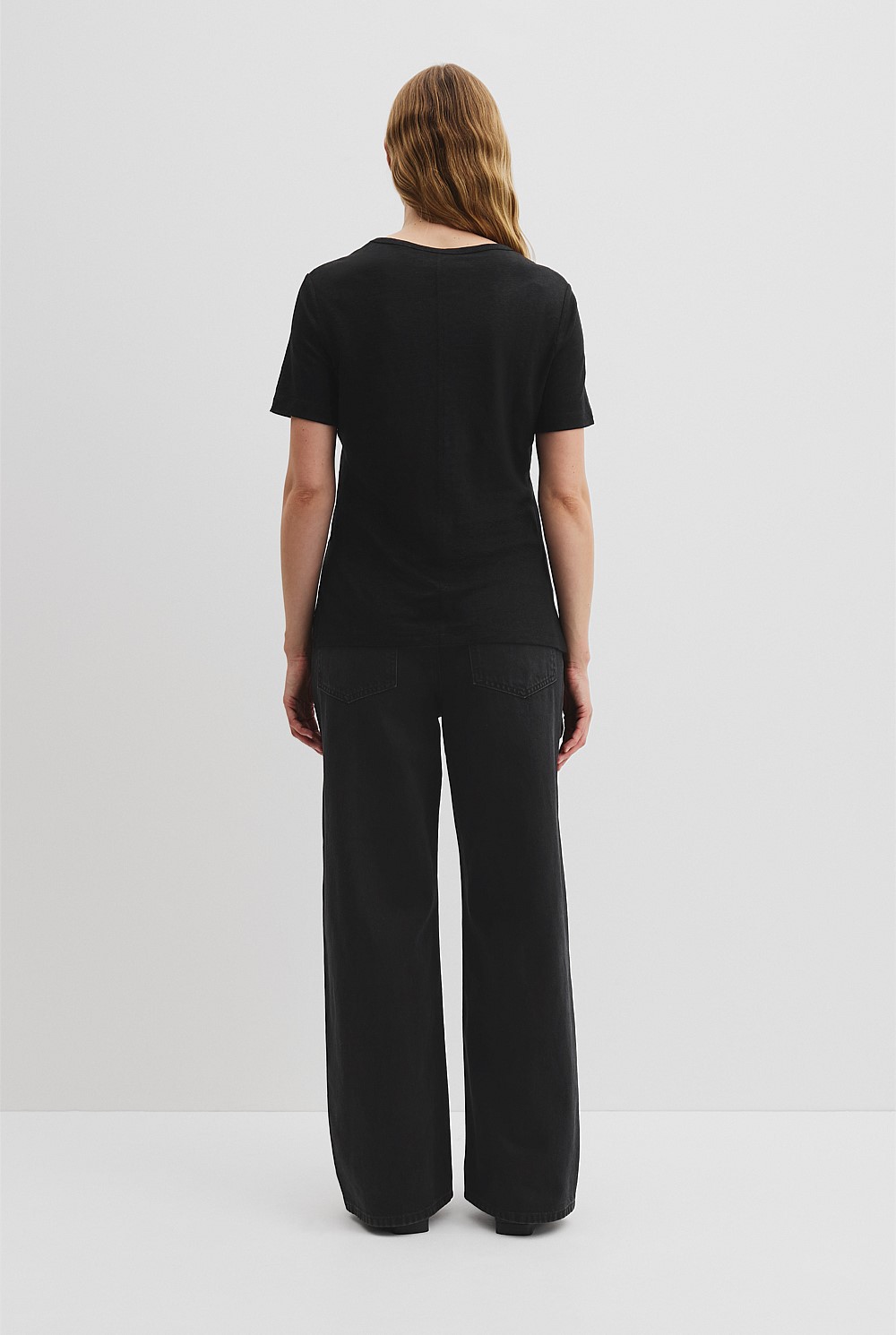 Linen Scoop Neck T-Shirt